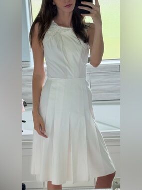 Prada White/yellow beaded Sleeveless Dress